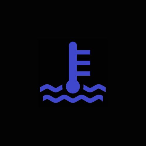 水温警告灯（温度計の形、青色）