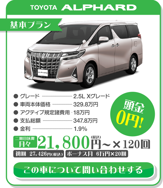 アルファード基本プラン